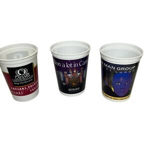 Vintage Las Vegas Casinos Souvenir Plastic Cup Set of 3